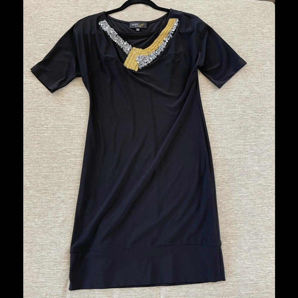 Embellished A.B.S Black Shirt Dress sz XS